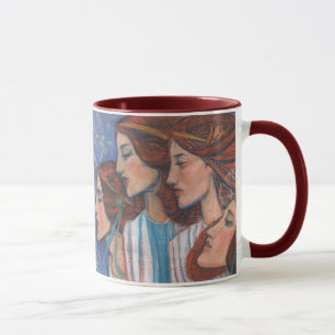 Angels Art Nouveau Ginger Auburn Red Hair Women Mok