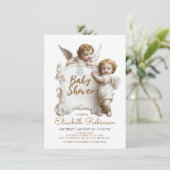 Angels Baby shower gepersonaliseerd Kaart (Staand voorkant)