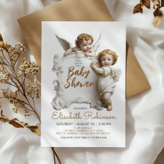 Angels Baby shower gepersonaliseerd Kaart