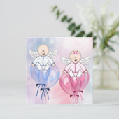 Angels Balloons Roze en Blauw Onthullen Kaart (Staand voorkant)