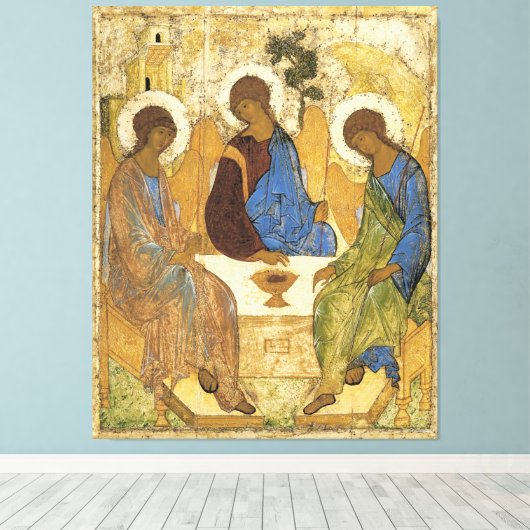 Angels bij Mamre Trinity Canvas Afdruk (Insitu (Houten vloer))