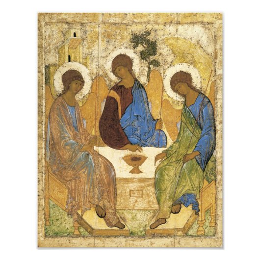 Angels bij Mamre Trinity Foto Afdruk (Voorkant)