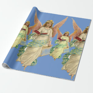  ANGELS BLAUW-pakpapier Cadeaupapier