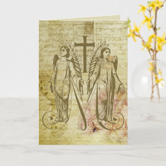 Angels Blessed Virgin Mary Symbool  Kaart (Gele Bloem)