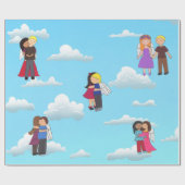 Angels Blue Heaven Wrapping Paper Cadeaupapier (Vlak)