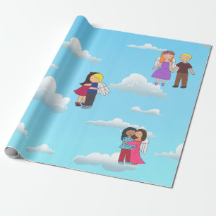 Angels Blue Heaven Wrapping Paper Cadeaupapier