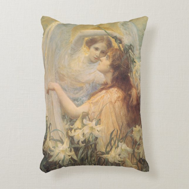 Angel's boodschap van George Swinstead,  kunst Accent Kussen (Voorkant(Verticaal))