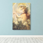 Angel's boodschap van George Swinstead, kunst Canvas Afdruk (Insitu (Houten vloer))