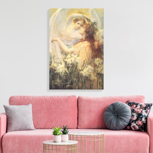 Angel's boodschap van George Swinstead,  kunst Canvas Afdruk (Insitu (Woonkamer))