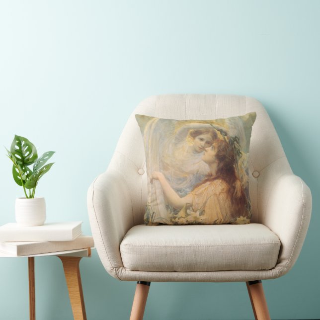 Angel's boodschap van George Swinstead,  kunst Kussen (Stoel)