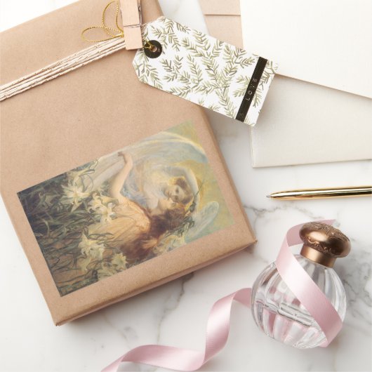 Angel's boodschap van George Swinstead, kunst Rechthoekige Sticker (Geschenken)