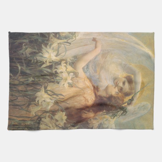 Angel's boodschap van George Swinstead, kunst Theedoek (Horizontaal)