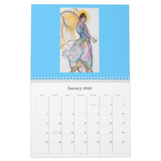 Angels Calendar: Niet-bebouwde pasteeltekeningen Kalender (Jan 2026)