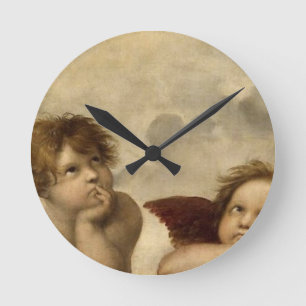 Angels Cherubs Raphael Santi Sistine Madonna Ronde Klok