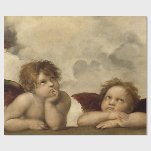 Angels Cherubs Raphael Santi Sistine Madonna Sweet Cadeaupapier (Vlak)