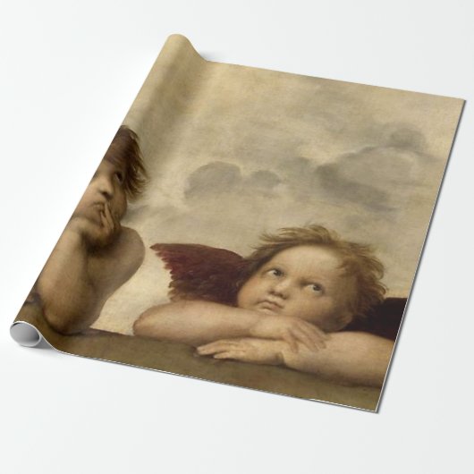 Angels Cherubs Raphael Santi Sistine Madonna Sweet Cadeaupapier (Uitgerold)