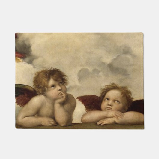 Angels Cherubs Raphael Santi Sistine Madonna Sweet Deurmat (Voorkant)