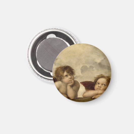 Angels Cherubs Raphael Santi Sistine Madonna Sweet Magneet (Voorkant / Achterkant)