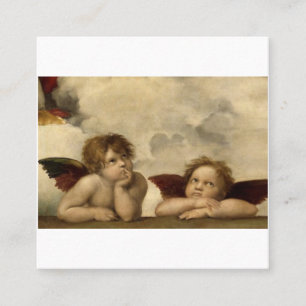 Angels Cherubs Raphael Santi Sistine Madonna Sweet Vierkante Visitekaartje