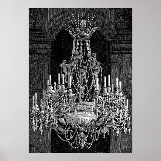 Angels Crystal Chandelier  kunst Poster (Voorkant)