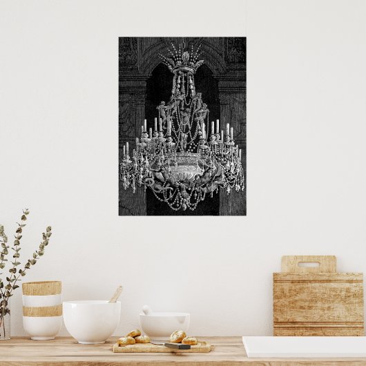 Angels Crystal Chandelier  kunst Poster (Keuken)