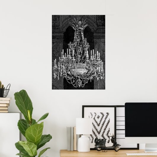 Angels Crystal Chandelier  kunst Poster (Thuiskantoor)