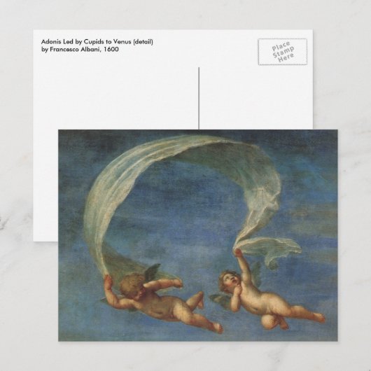 Angels Detail van Adonis Led door Cupids van Alban Briefkaart (Voorkant / Achterkant)