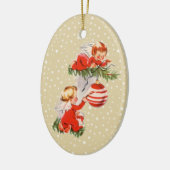 Angels die de kerstboom-keramiek ontkleuren keramisch ornament (Links)