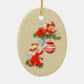 Angels die de kerstboom-keramiek ontkleuren keramisch ornament (Voorkant)