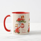 Angels die de Mok van de kerstboom decorteren (Links)