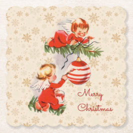 Angels die het Onderzetter van de kerstboom decort