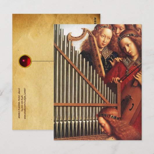 ANGELS DIE MUZIEK SPELEN, detail, Gehechtheid Briefkaart (Voorkant / Achterkant)