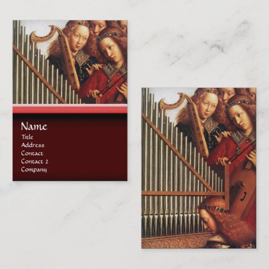 ANGELS DIE MUZIEK SPELEN, detail Visitekaartje (Voorkant / Achterkant)