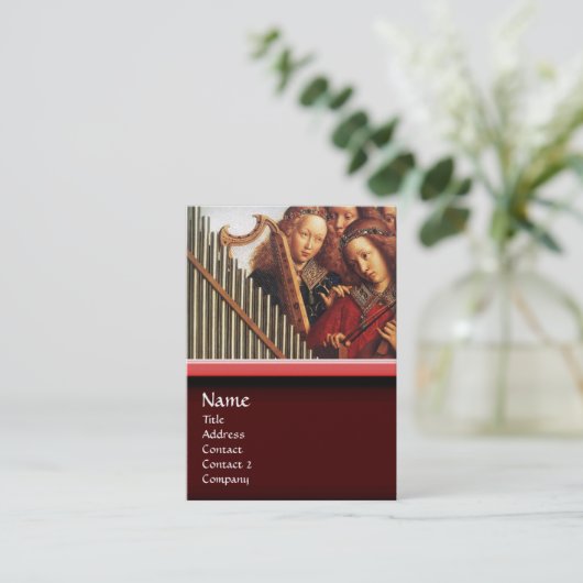 ANGELS DIE MUZIEK SPELEN, detail Visitekaartje (Staand voorkant)