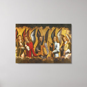 Angels die muziekinstrumenten afspelen canvas afdruk