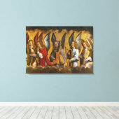 Angels die muziekinstrumenten afspelen canvas afdruk (Insitu (Houten vloer))