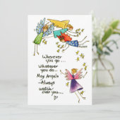 Angels die over je kijken, heeft een waarheidsgetr feestdagenkaart (Staand voorkant)