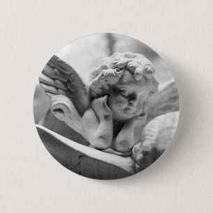 Angels die over mij kijken ronde button 5,7 cm