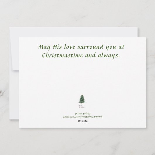 Angels die over U Waterverf tekentekst bekijken Feestdagenkaart (Achterkant)