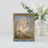 Angels die spelen met een vogel in een landschap briefkaart (Staand voorkant)