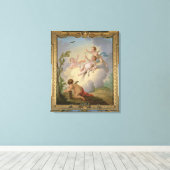 Angels die spelen met een vogel in een landschap canvas afdruk (Insitu (Houten vloer))