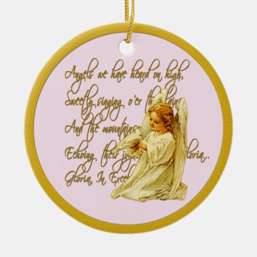 Angels die we gehoord hebben op kerst met kerstmis keramisch ornament (Voorkant)