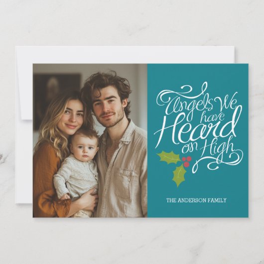 Angels die we hebben gehoord - Whimsical-kerstfoto Feestdagenkaart (Voorkant)