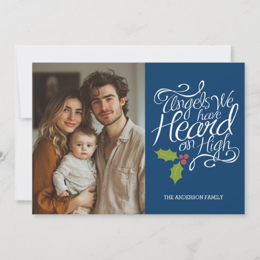 Angels die we hebben gehoord - Whimsical-kerstfoto Feestdagenkaart (Voorkant)