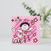 Angels en Devils Birthday Invitation Kaart (Staand voorkant)