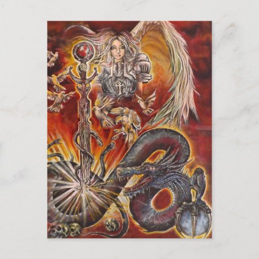 Angels en Dragons Briefkaart (Voorkant)