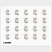 Angels en Flowers  Pasen Ronde Sticker (Vel)