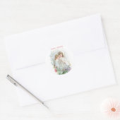 Angels en Flowers  Pasen Ronde Sticker (Envelop)