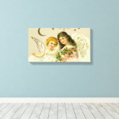 Angels en heilig  feestelijk canvas afdruk (Insitu (Houten vloer))