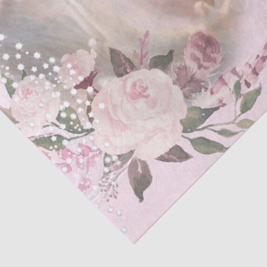 Angels en Rozen en roze ontkoppeling Tissuepapier (Detail)